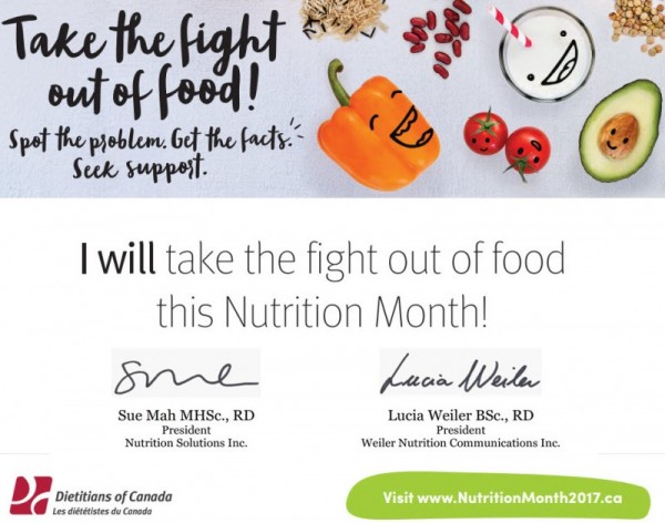 Nutrition month 2017 Sue & Lucia Pledge